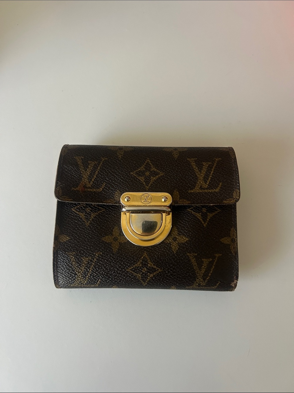Louis Vuitton Monogram Canvas Small Wallet with Gold Hardware